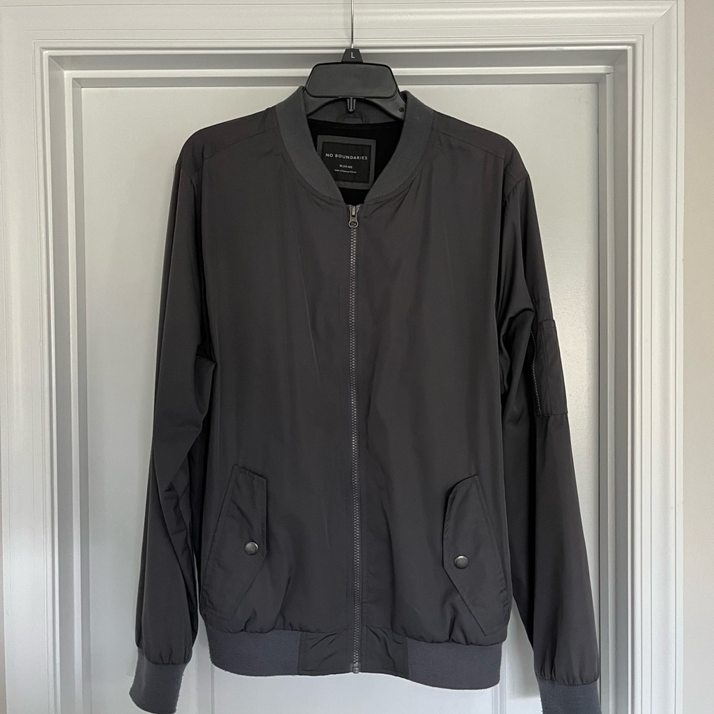 Men's Gray No Boundaries Bomber Jacket
